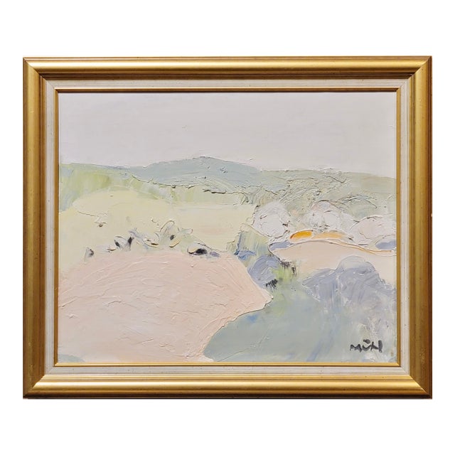 Roger Muhl -Abstract Countryside Landscape at Spring -Oil Painting For Sale