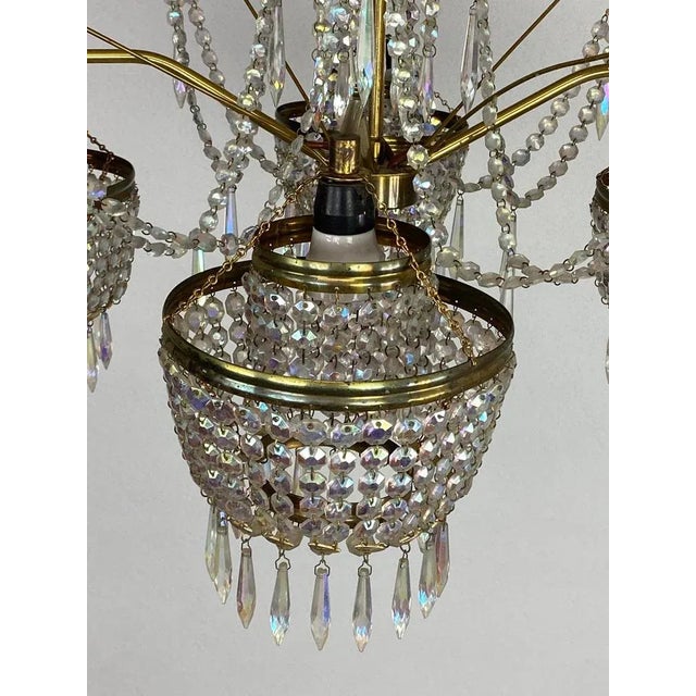 Vintage Crystal Chandelier, 1960s For Sale - Image 9 of 11