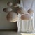 Large Japanese Style Oval Flattened Pink Rattan and Natural Linen Pendant Light, 1980s For Sale - Image 12 of 18