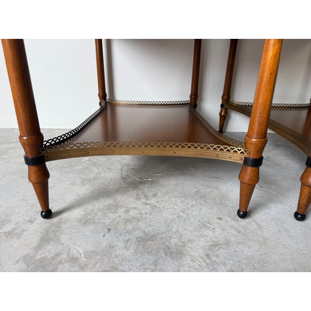 Pair of Vintage John Scalia for Schmieg & Kotzian Galleried Style One-Drawer Nightstands For Sale - Image 14 of 16