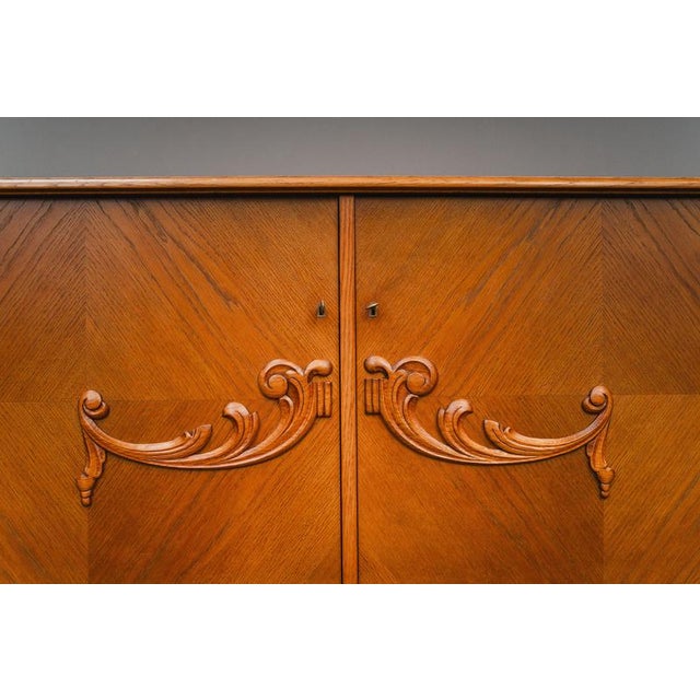 Vintage Art Deco Sideboard in Oak For Sale - Image 13 of 18