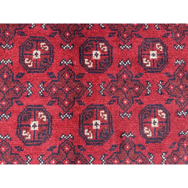 1990s Hand Knotted Afghan Rug Turkomen Mowri Rug For Sale - Image 5 of 8