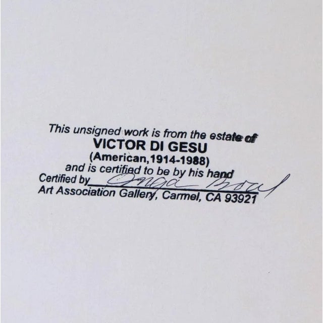 Paper 'Seated Nude' by Victor Di Gesu, Louvre, Académie Chaumière, Los Angeles County Museum of Art, California Post-Impressionist For Sale - Image 7 of 7