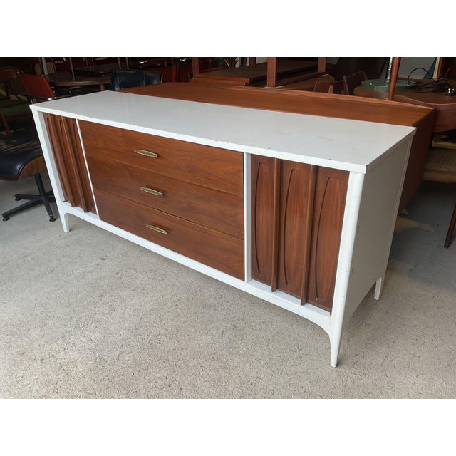 American Art Deco White Pecan Sideboard by Kent Coffey For Sale - Image 11 of 18