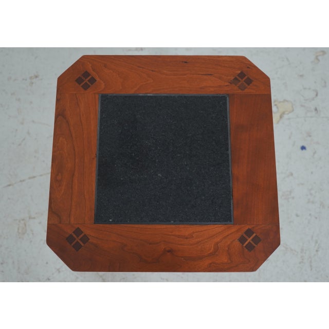 Mission Stickley Cherry Mission Style Granite Top Table For Sale - Image 3 of 14