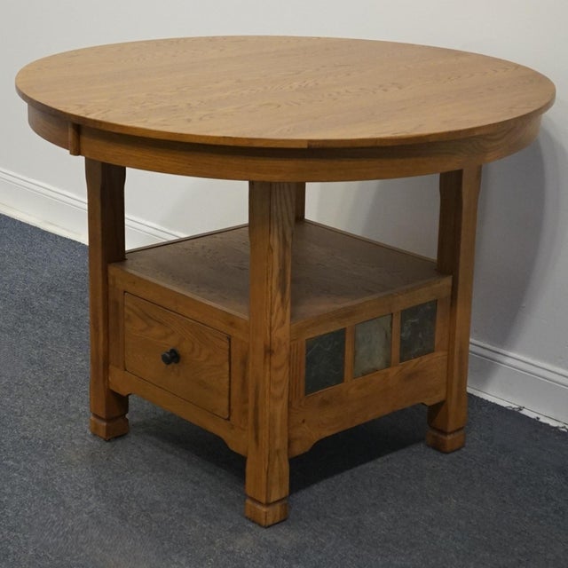 Sunny Designs Rustic Oak Counter Height Dining Table W. Self Storing Leaf in Golden Brown Finish For Sale In Kansas City - Image 6 of 12