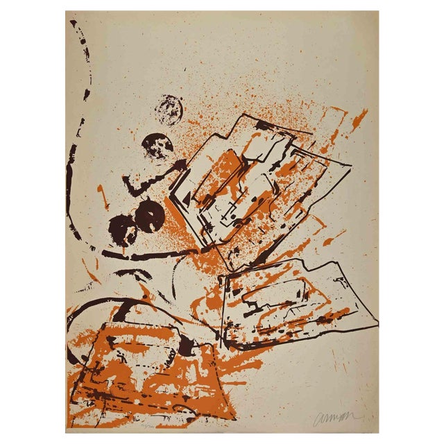 Arman, Abstract Composition, 1980s, Lithograph For Sale