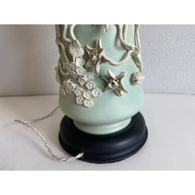 Italian Applied Floral Lamp & Shade For Sale - Image 11 of 12