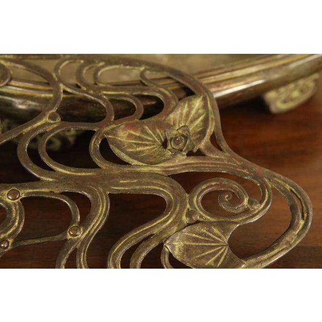 Metal Painted Bronze Pond Form Censer With Frog and Lotus Blossom For Sale - Image 7 of 12