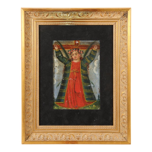 Santa De Liberata, Oil on Tin, 19th Century For Sale