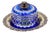 Cheese Bowl in Blue Cut Glass with Silver Plate, Set of 2 For Sale
