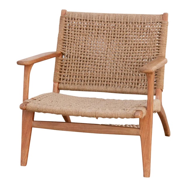 Mid-Century Style Jute Armchair For Sale