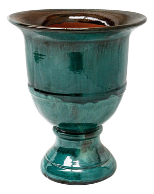 Ceramic Anduze Jar in Petrol Glaze
