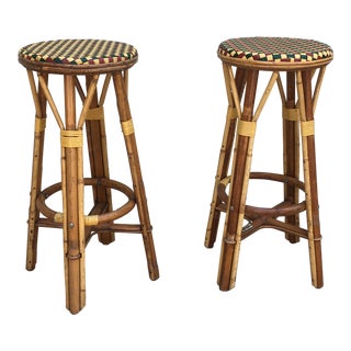 Maison Druker French Cafe Bar Stools - A Pair For Sale