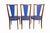 Mid-Century French Blue Red Border Dining Chairs in Teak and Skai, 1960, Set of 6 For Sale - Image 9 of 14
