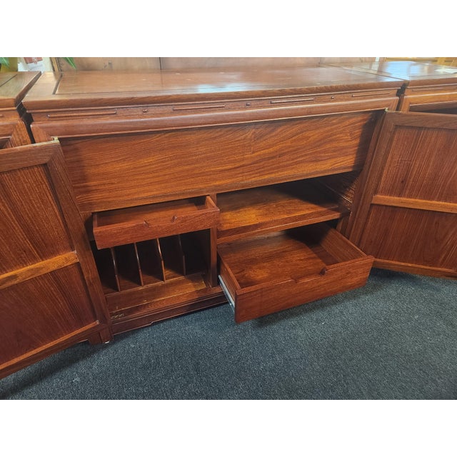 1960s 1960's George Zee Rosewood Oriental Style Stereo Cabinet For Sale - Image 5 of 17