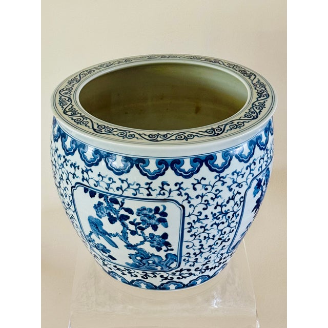 19th Century Chinese Blue and White Porcelain Jardiniere For Sale - Image 11 of 15