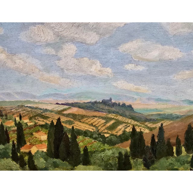 Sky Blue Jacques Martin-Ferrières—Landscape in Catalonia, Spain—1920s Post-Impressionist Oil Painting For Sale - Image 8 of 12