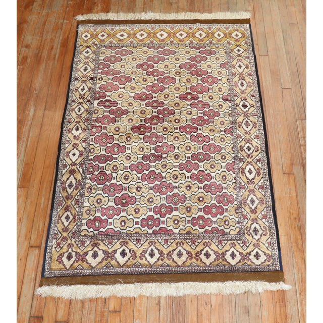 Afghan Part Silk Contemporary Accent Rug - 3'9" x 6'2" For Sale In New York - Image 6 of 6