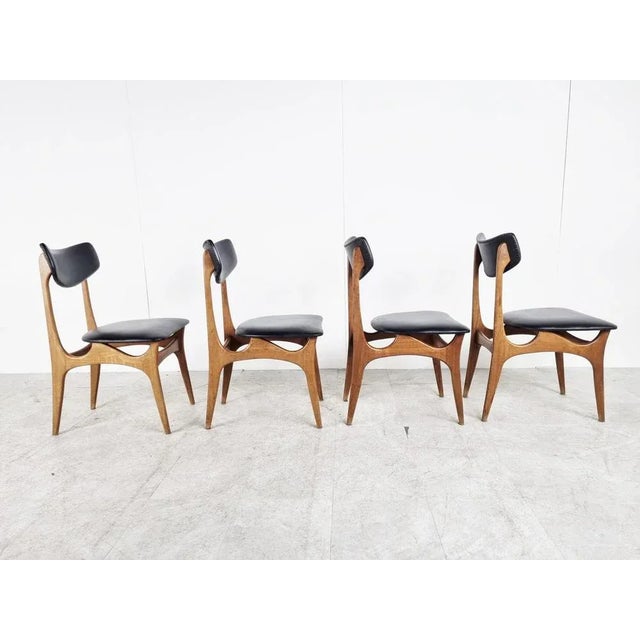 Wood Vintage Dining Chairs attributed to Louis Van Teeffelen, 1960s For Sale - Image 7 of 10