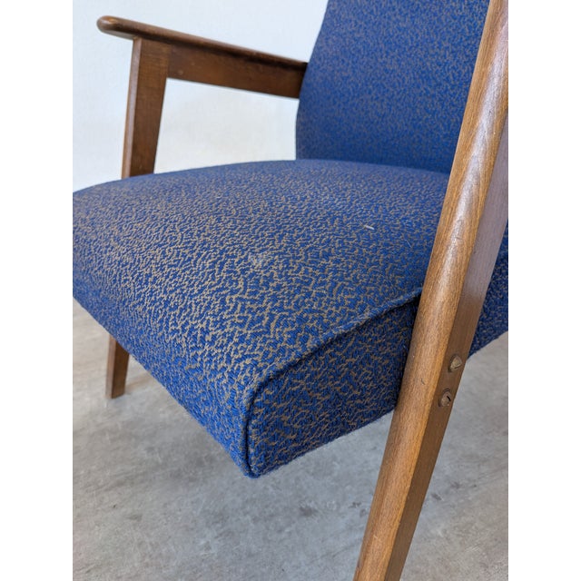 Mid-Century Modern Royal Blue Lounge Chair, 1970s For Sale - Image 9 of 18