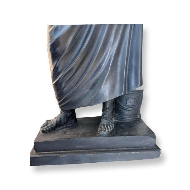 Grand Tour Early 20th Century Vintage Italian Roman Plaster Black Sculpture Souvenir of Grand Tour For Sale - Image 3 of 6
