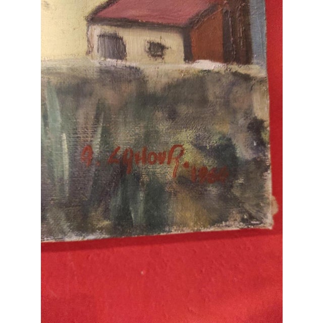 Lahour, French Landscape, Oil Painting on Canvas, 1964 For Sale - Image 7 of 11