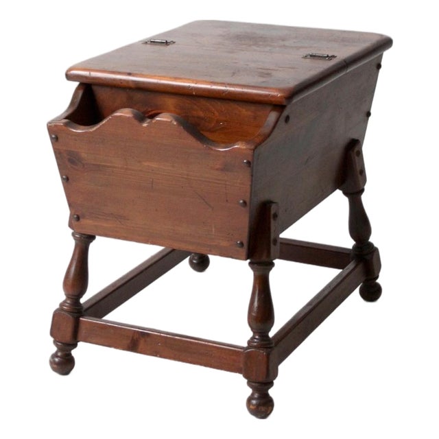 Mid-Century Colonial Revival Magazine Rack End Table For Sale