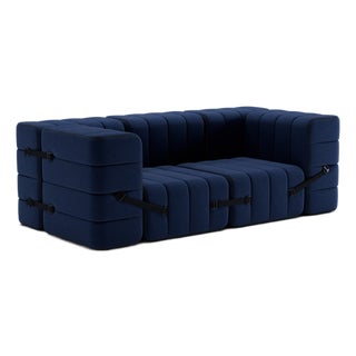 Curt Modular Set - Flexible 2-Seater with Armrests - Jet - 6098 (Dark Blue) by Ambivalenz, Set of 7 For Sale