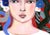 Medusa, Inspired Frida, Vintage Style Mid Century Modern Oil Portrait by Alexandra Swistak For Sale - Image 4 of 6