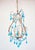 Metal Italian Chandelier with Turquoise Blue Drops, 1960 For Sale - Image 7 of 8