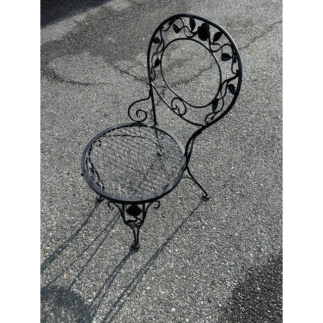 Vintage Chantilly Rose Wrought Iron Patio Set by Russell Woodard, Attributed For Sale In Washington DC - Image 6 of 8