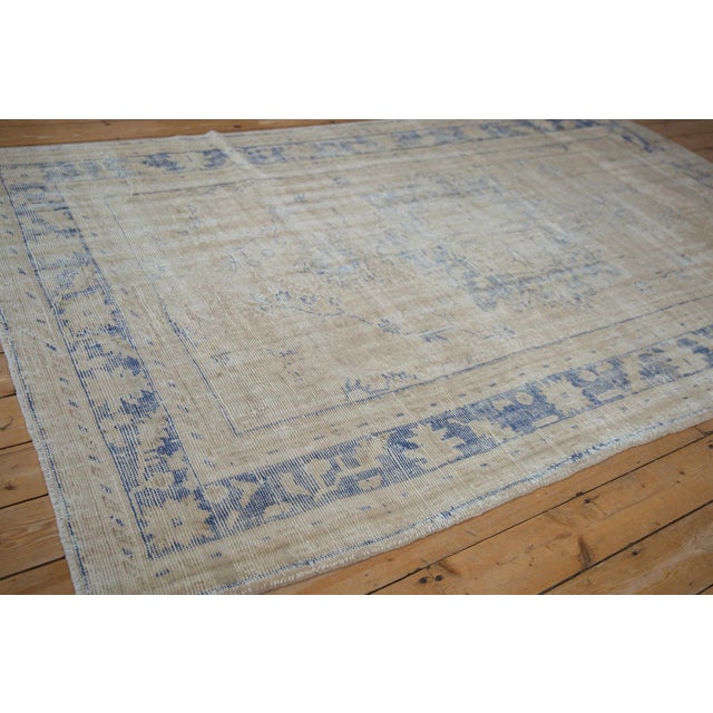 Shabby Chic Vintage Distressed Oushak Carpet - 5'11" x 9'5" For Sale - Image 3 of 9