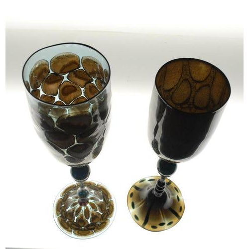 Turtoise Murano Glass Goblets from Pauly & Co., Set of 2 For Sale - Image 11 of 18