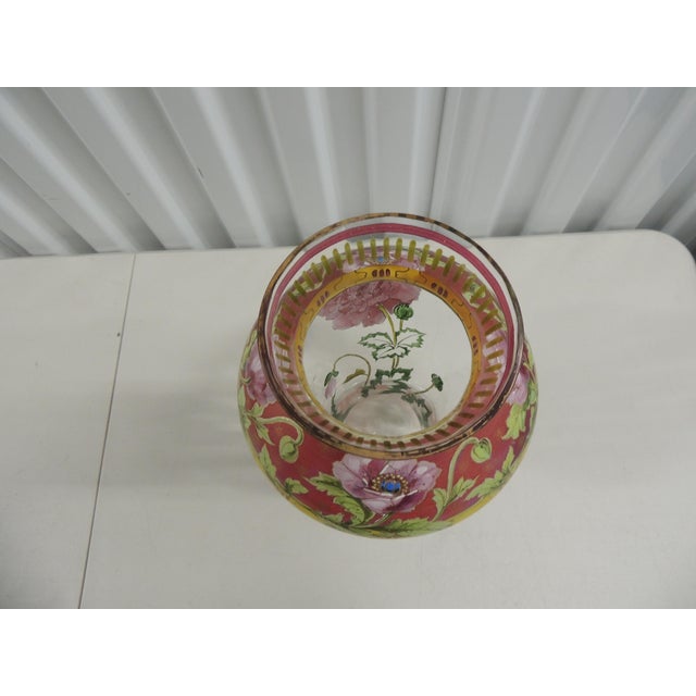 Green Art Nouveau Style Hand-Blown Vase For Sale - Image 8 of 11