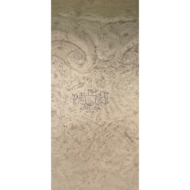 1970s Vintage Round Brass Etched Gallery Tray For Sale - Image 15 of 15