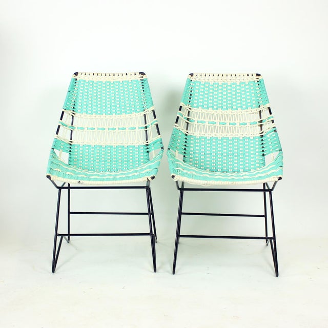 Black Mid-Century Modern Outdoor Seating Set, Czechoslovakia, 1960s, Set of 3 For Sale - Image 8 of 16