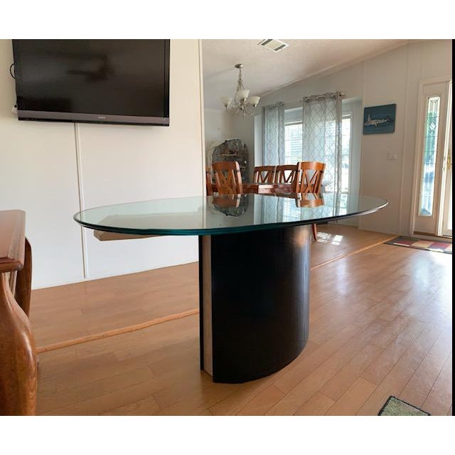 Art Deco Custom Made Glass Dining Room Table Chairish