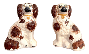 Antique Staffordshire Dogs, 1900, Set of 2