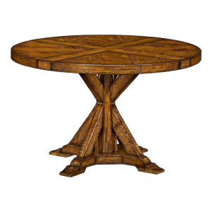 Rustic Round Dining Table - Walnut
