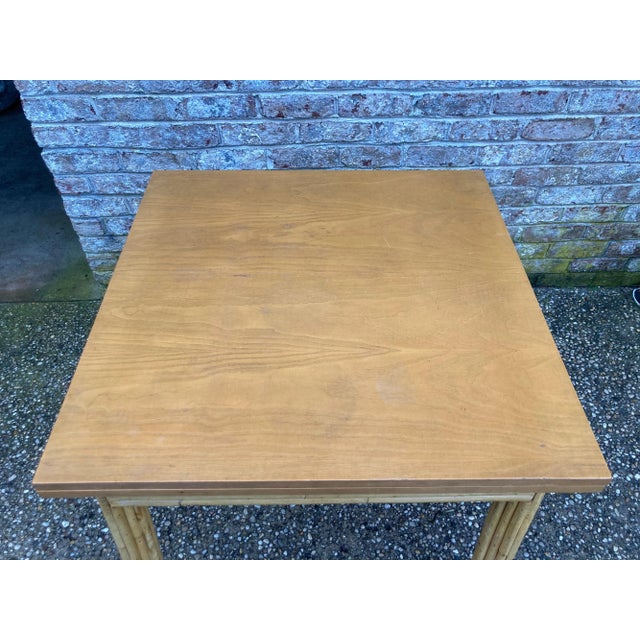 1960s Bamboo & Wood Game or Dining Table For Sale In New York - Image 6 of 7