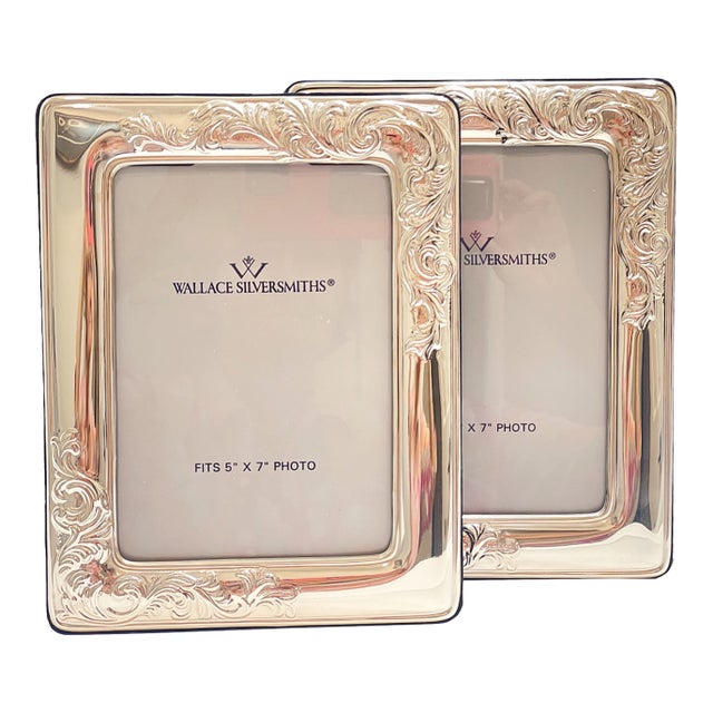 Vintage Silver Plate Picture Frames by Wallace - A Pair For Sale
