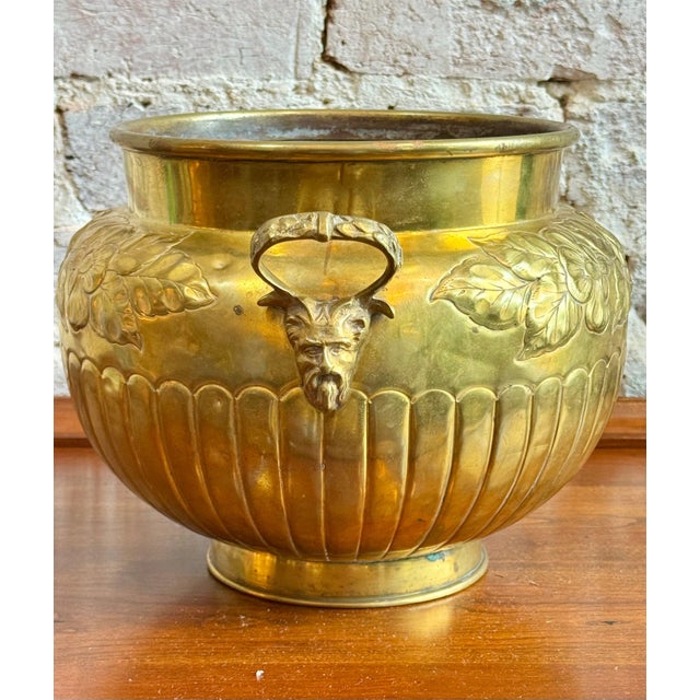 Vintage Signed Soutterware Brass Respousse Planter For Sale - Image 4 of 6