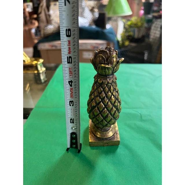Metal 1970s Small Light Weight Gilded Pineapple For Sale - Image 7 of 7