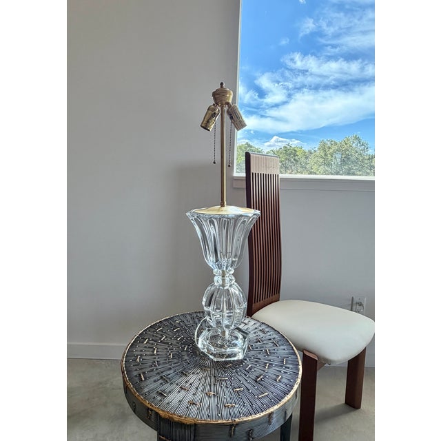 Vintage French Regency Crystal Art Verrier (Art Glass) Table Lamp Att. Art Vannes For Sale - Image 13 of 16