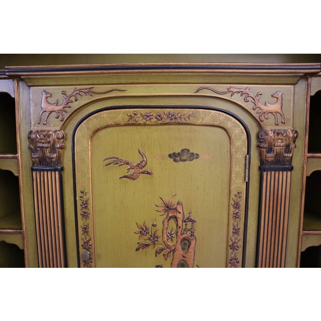 Early 21st Century Chinoiserie Green Asian Hutch Cabinet For Sale - Image 13 of 13