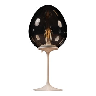 MCM Stemlite Tulip Base Table Lamp With Smoked Glass Globe by Design Line Inc. For Sale