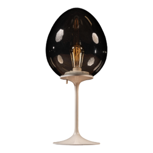 Mid 20th Century Mid-Century Modern Stemlite Tulip Base Table Lamp With Smoked Glass Globe by Design Line Inc.