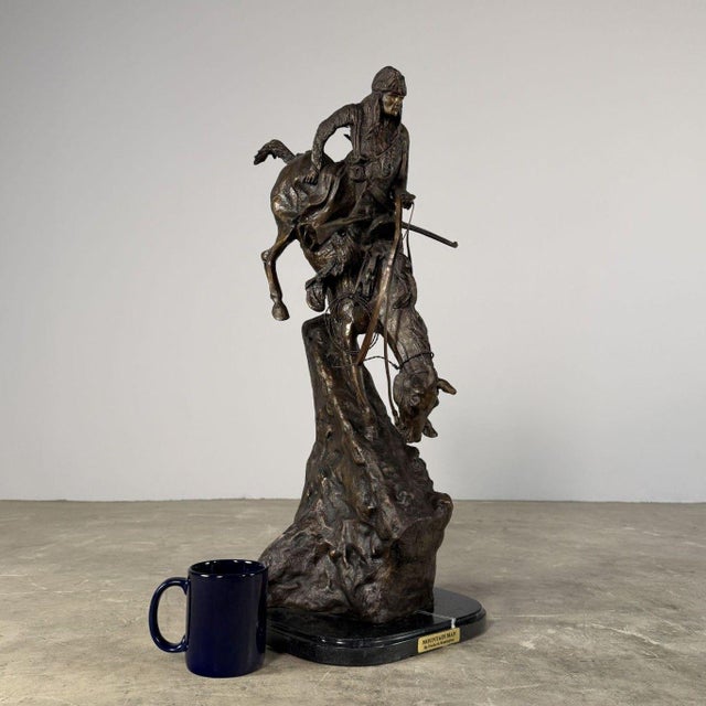 Bronze "The Mountain Man" Statue After Remington, Signed - 28" H For Sale In Dallas - Image 6 of 10