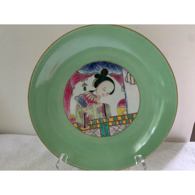 Late 20th Century Chinese Famille Rose Porcelain Beauty Deep Dishes/ Bowls - a Pair For Sale - Image 4 of 13